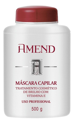 Mascara Capilar Brilho C/ Vitamina E Amend 500g Profissional
