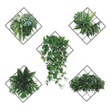 Magic 3d Vivid Green Plants Monstera Leaf Ivy Grid Deco...
