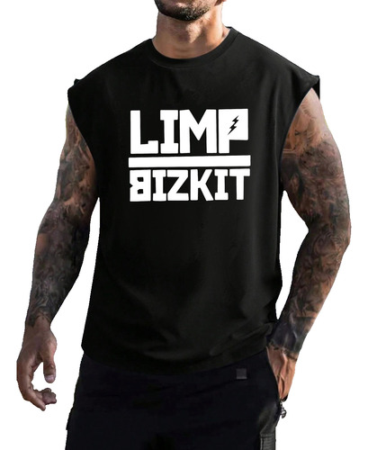 Remera Limp Bizkit Rock Musculosa Oversize Hombre 2