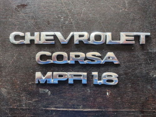 Kit Emblemas Chevrolet Corsa 1.6 Mpfi Aluminio Sin Adhesivo Foto 10
