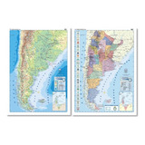 Mapa Republica Argentina Bifaz F/p Laminado Varillado