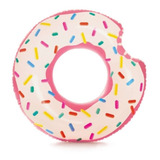 Inflable Salvavidas Dona Fresa Donut Rosa Alberca Playa