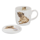 Royal Worcester Wrendale Designs Pug Love - Juego De Tazas Y