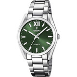 Reloj Festina F20622.4 Mujer Boyfriend Collection Verde Color De La Malla Plateado Color Del Bisel Plateado