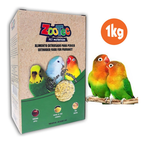 Alimento Aves Extrusado Perico Zootec Super Premium 1kg