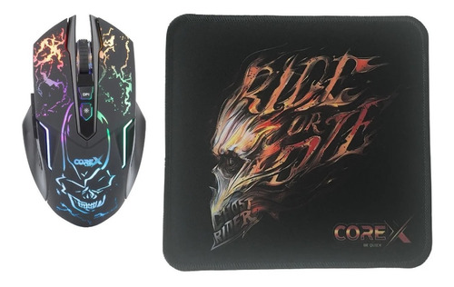 Mouse Gamer Corex Mo-267 De 8000 Dpi Rgb + Mouse Pad 