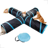 Brinquedo Cat Túnel Para Gato Com X 4 Saídas Dobrável +bolsa