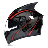 Casco De Moto Con Cuerno De Unicornio, Negro Y Rojo