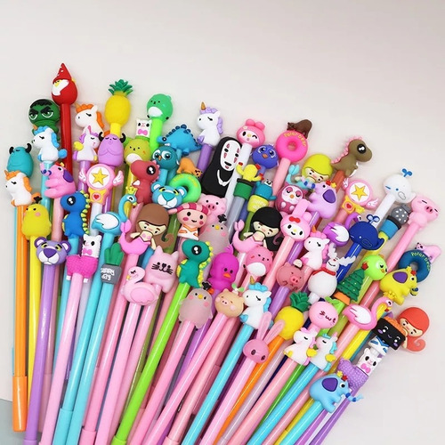 Plumas Kawaii Surtidas Plumas Kawaii Mayoreo Aleatorios 20pz