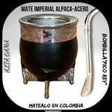 Nuevo!mate Imperial Argentino Alpaca-acero-cuero+pico De Rey