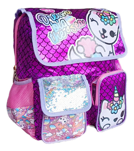 Mochila Gaticornio Unicornio Kinder Gatita Gato Original Ruz