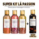 Kit Lá Passion -3 Óleos Beijável P/ Massagem Erótica+brinde