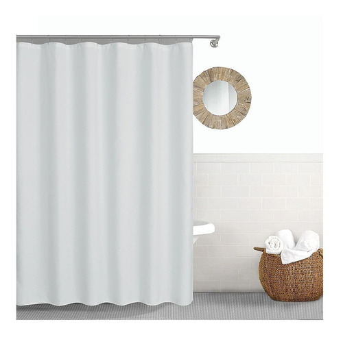 Cortina D Baño Tela Super Suave Jacquard Impermeable Ganchos