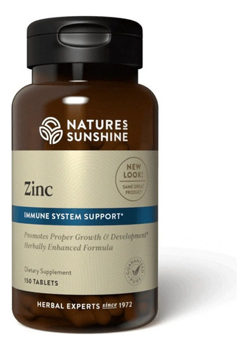 Nature´s Sunshine Zinc 25mg 150 Tabletas Sabor Sin Sabor