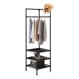 Rack Perchero Esquinero Colgador Organizador De Ropa Armable Color Negro