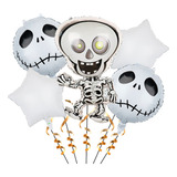 Kit Globos Calavera Jack Esqueleto Blanco Halloween