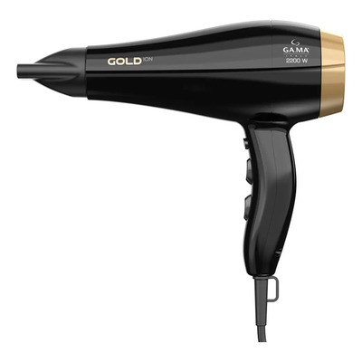 Secador Cabelo Gama Italy Gold Íon Ceramic Íon Profissional Cor Preto e dourado | Parcelamento sem juros