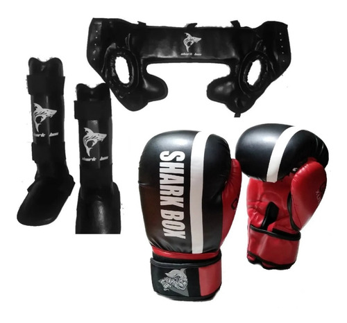 Oferta,kit Kick Boxing,guantes De Kick + Tibiales+ Cabezal