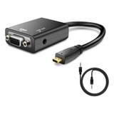 Convertidor Micro Hdmi A Vga, 1080p/chapado En Oro/3.5 Mm