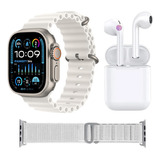 Reloj Smartwatch W8 Ultra Max Con Audífonos Y Pulso De Nylon