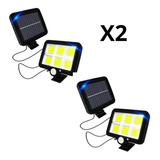 2 Lámpara Solar Recargable Luz Solar Exterior Jardín 100 Led