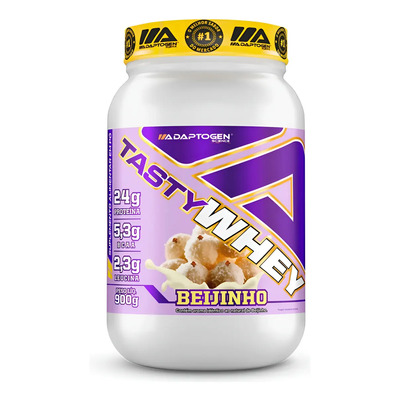Suplemento Tasty Whey 3w Gourmet Whey Protein Adaptogen Science Pote 900g Sabor Beijinho | Frete grátis