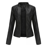 Jaqueta Feminina De Couro Para Motocicleta Handsome Coat