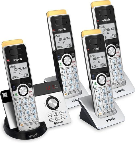 Vtech Is8121-4 - Set De 4 Teléfonos Inalámbricos Con Bluetoo