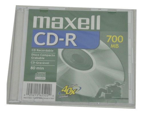 Disco Virgem Cd-r Maxell De 40x 700mb 80 Min. Gravavel