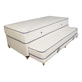 Sommier Con Carro Cama Expoflex Duo 1 1/2 Plaza De 200cmx90cm  Crudo