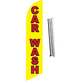 Bandera Publicitaria Car Wash 4.2mts # 122 Con Mástil