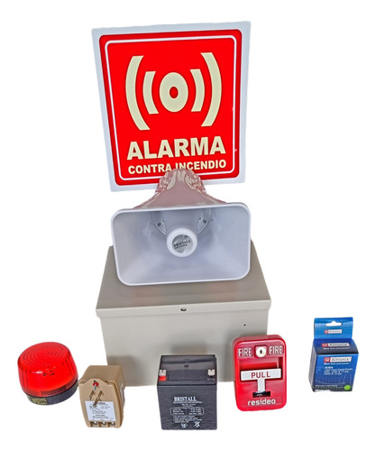 Alarma De Incendio Manual Set Completo Protección Civil