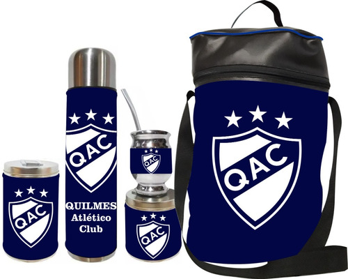 Equipo De Mate Completo Quilmes Atlético Club. Ecocuero