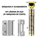 Kit Barbeiro Reposição Lâmina De Inox+máquina Acabamento T9!