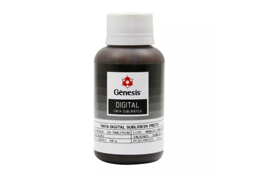 Tinta Sublimática 100ml Genesis Original Black Para Epson