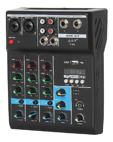 Consola De Mezclas J.i.y Professional De 4 Canales, Mini Mez