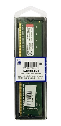 Memoria Ram Kingston Valueram Ddr4 8gb 2666mhz Cl19 Dimm F