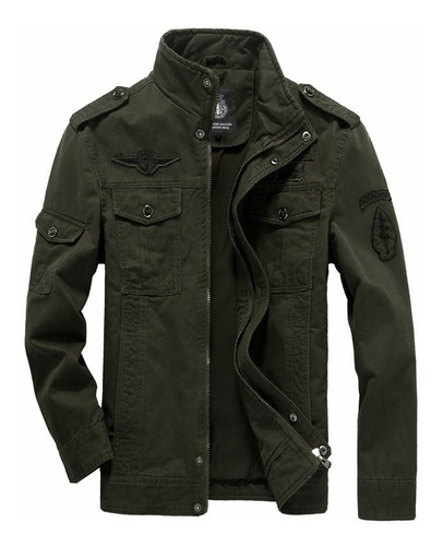 Chaquetas Estilo Militar Chamarra Abrigos Hombre Cremallera