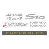 Kit  Adesivo Prata Resinado S10 Tornado 4x4 Turbo 2006 A 200