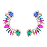 Brinco Bijuteria Festa Luxo Ear Cuff Carnaval Pedraria M2111