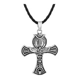 Collar Cadena Cruz Odin Hombre Mujer Nórdico Vikingo Nudo