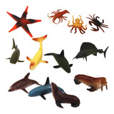 12pcs Juguetes De Animales Y Figuras Marinos De Pvc