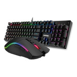 Combo Gamer Kit Mouse Soul Rgb Xm550 Teclado Mecanico Xk800