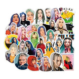 Billie Eilish 50 Calcomanias Stickers Cantante Contra Agua