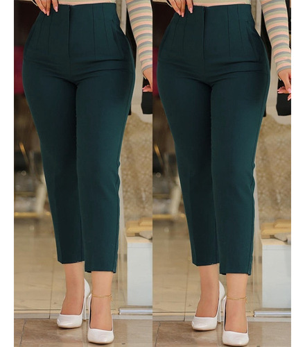 Pantalones De Vestir Mujer Skinny Para Dama Cintura Alta