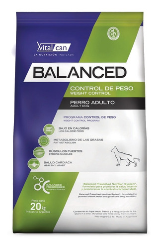 Vital Can Balanced Perro Control De Peso / Light X 20 Kg Kangoo Pet