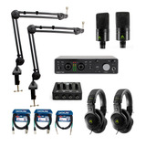 Kit Podcast Profissional Armer Podpro Duo Com 2 Microfones