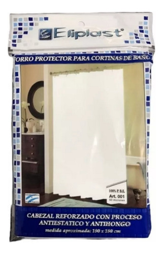 Protector De Cortina Para Baño 30 Micrones Pvc Eliplast