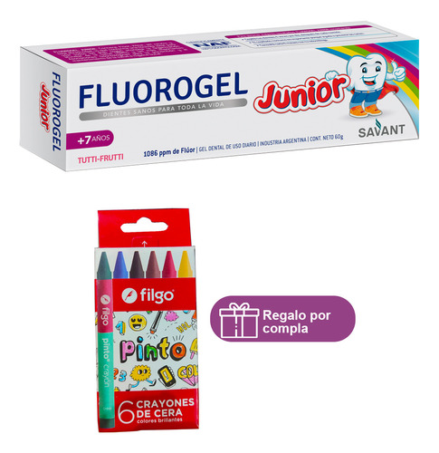 Gel Fluorogel Junior +7 Años Gel Tutti Frutti 60g + Regalo