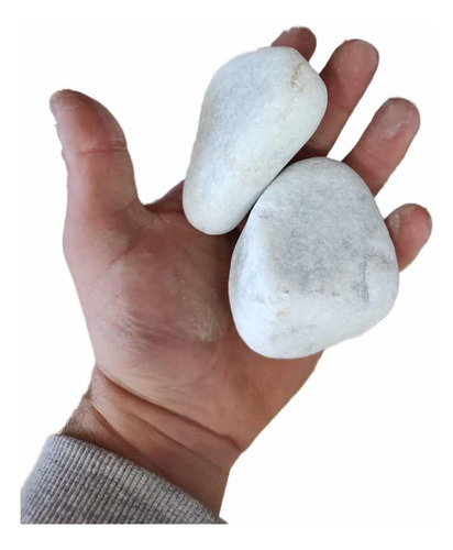 Piedra Blanca Bocha Bola Rodada Tamboreada X 25 Kg Jardin